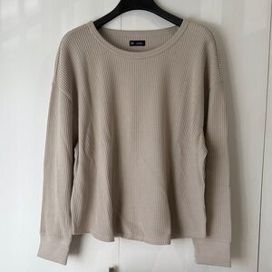 GAP Women’s Light Tan waffle knit long sleeve top Sz XXL NWT